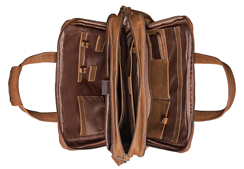 Luxorro Full Grain Leather Briefcases For Men in a Beautiful Gift Box, Fits 15.6" Laptop, Light Brown, 3 Compartments - B08FZBXBZ1 - B - Luxorro