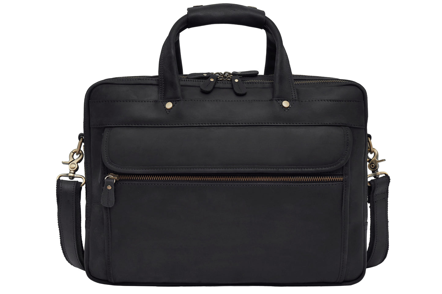 Luxorro Full Grain Leather Briefcases For Men in a Beautiful Gift Box, Fits 15.6" Laptop - Luxorro