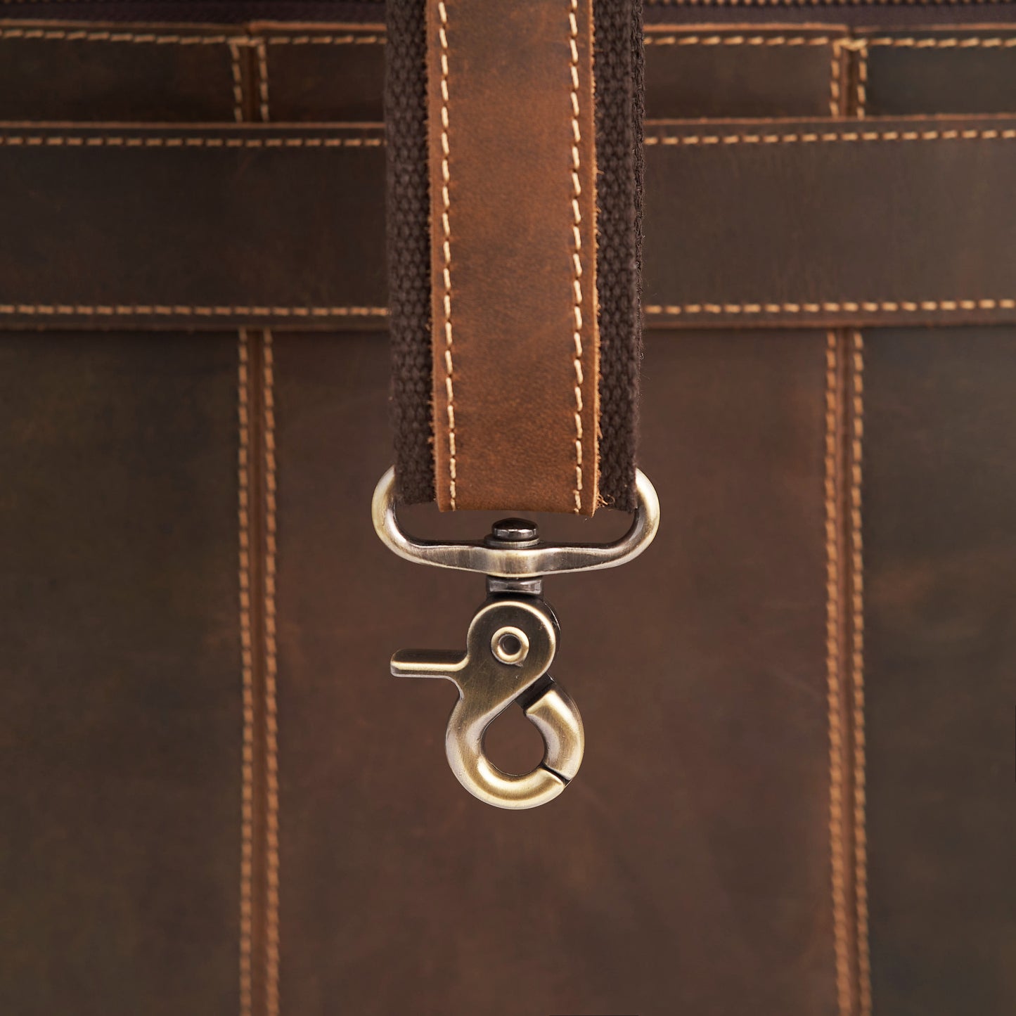 Luxorro Full Grain Leather Briefcases For Men in a Beautiful Gift Box, Fits 15.6" Laptop, 2 Compartments - Dark Brown- B08FZB9SDP - A - Luxorro