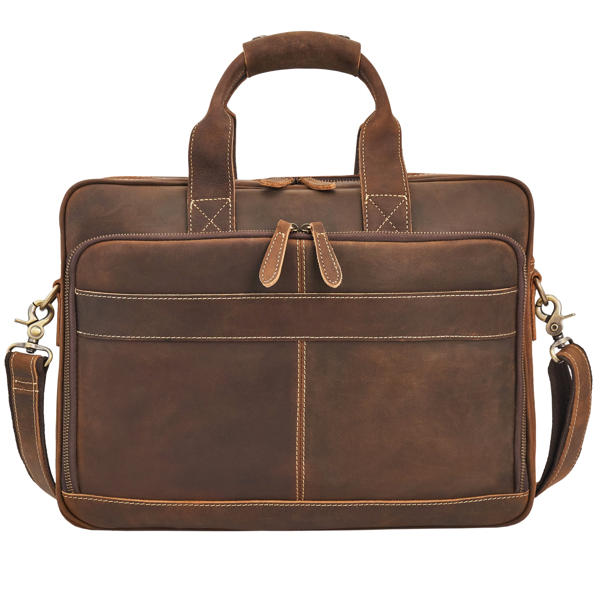 Luxorro Full Grain Leather Briefcases For Men in a Beautiful Gift Box,