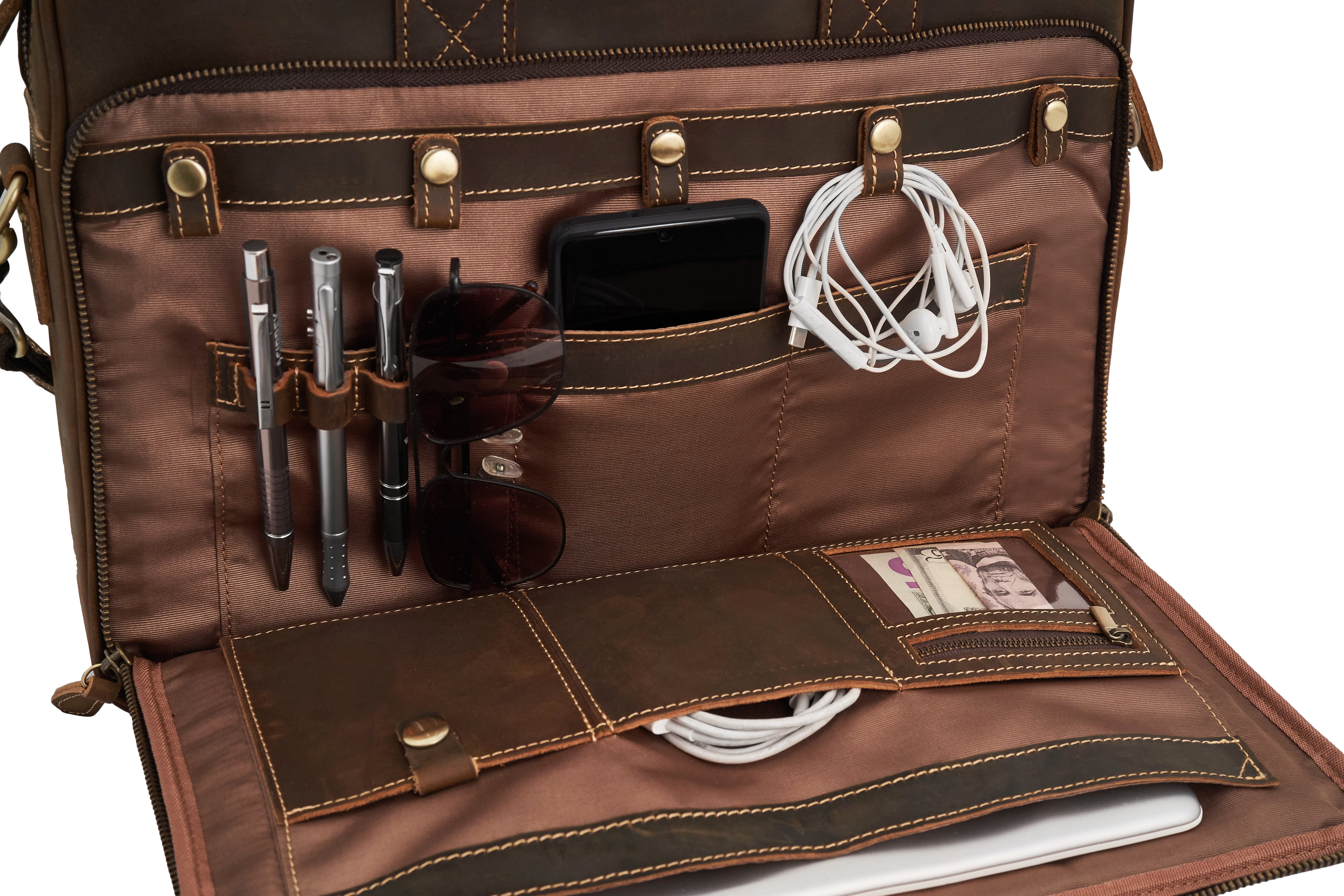 Luxorro Full Grain Leather Briefcases For Men in a Beautiful Gift Box