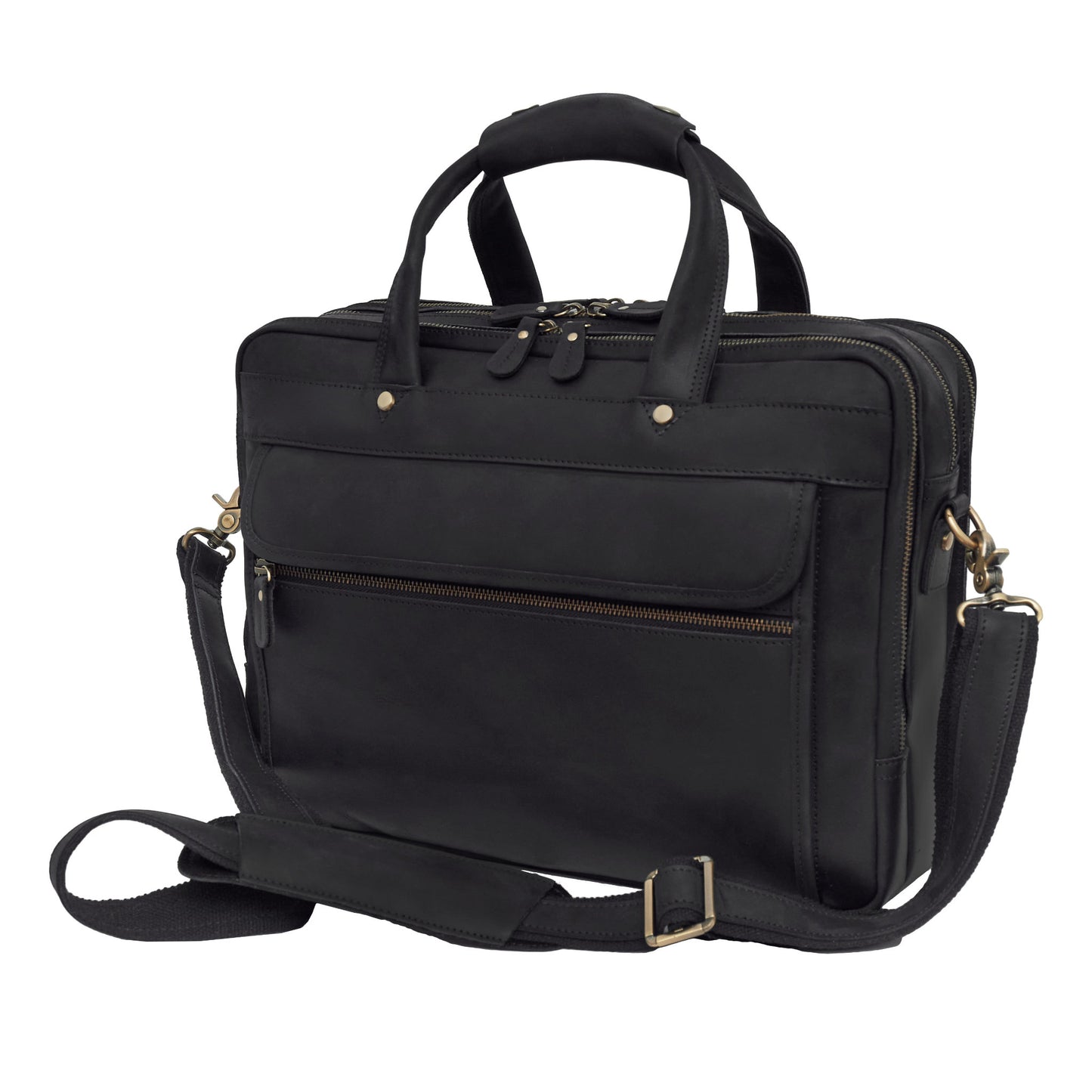 Luxorro Leather Briefcase Laptop Bag for Men – Soft, Leather Messenger Bag, Last's a Lifetime – Lifetime Warranty – Fits 15-Inch, Black