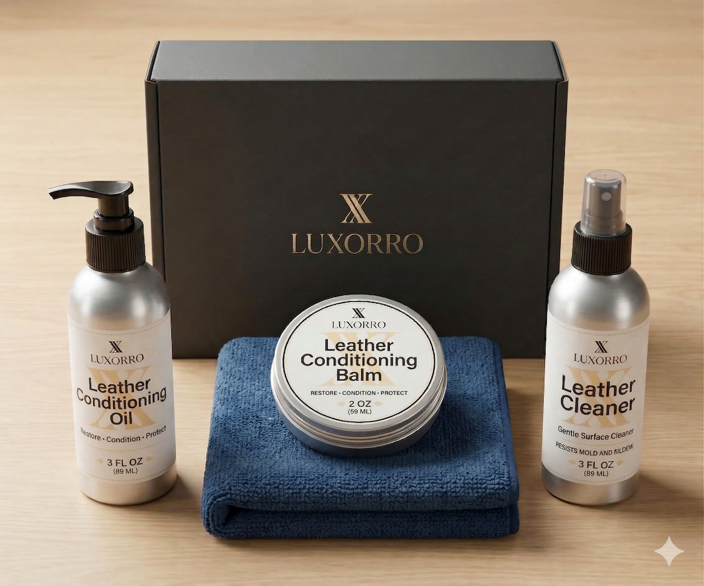 Luxorro Leather Care Kit — Clean, Condition & Protect